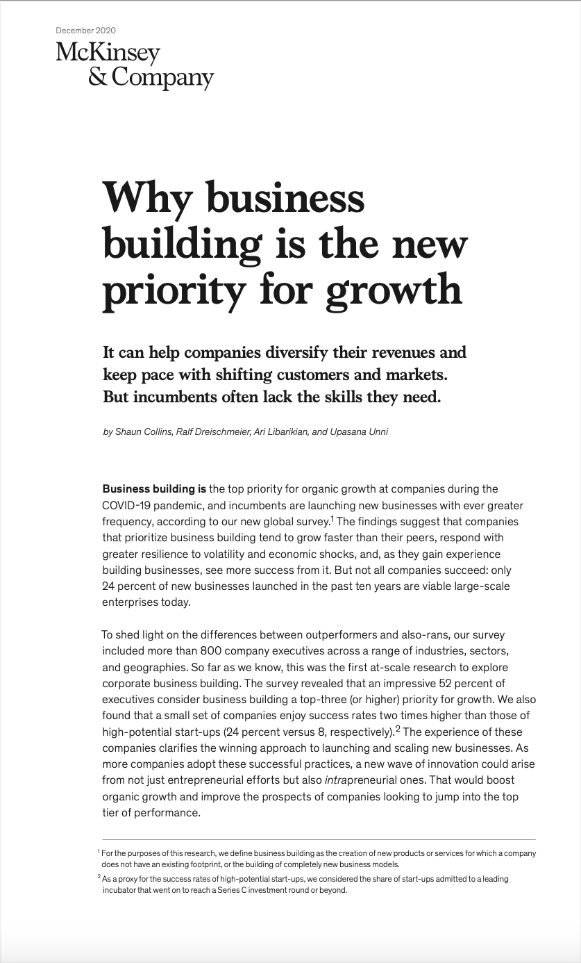 Why business building is the new priority for growth